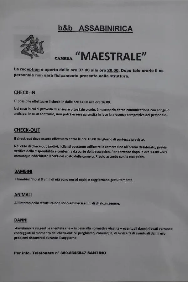 Assabinirica Bed & Breakfast Acquedolci